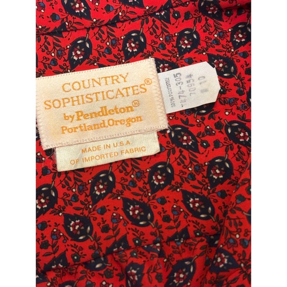 Country Sophisticates by Pendleton Red Paisley Long Sleeve Button Up Shirt - Picture 4 of 5